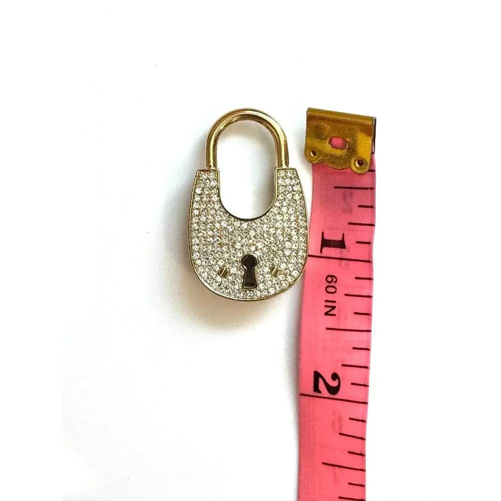 Michael Kors Gold Tone Pavé Padlock Earrings & Lock Charm Jewelry Set